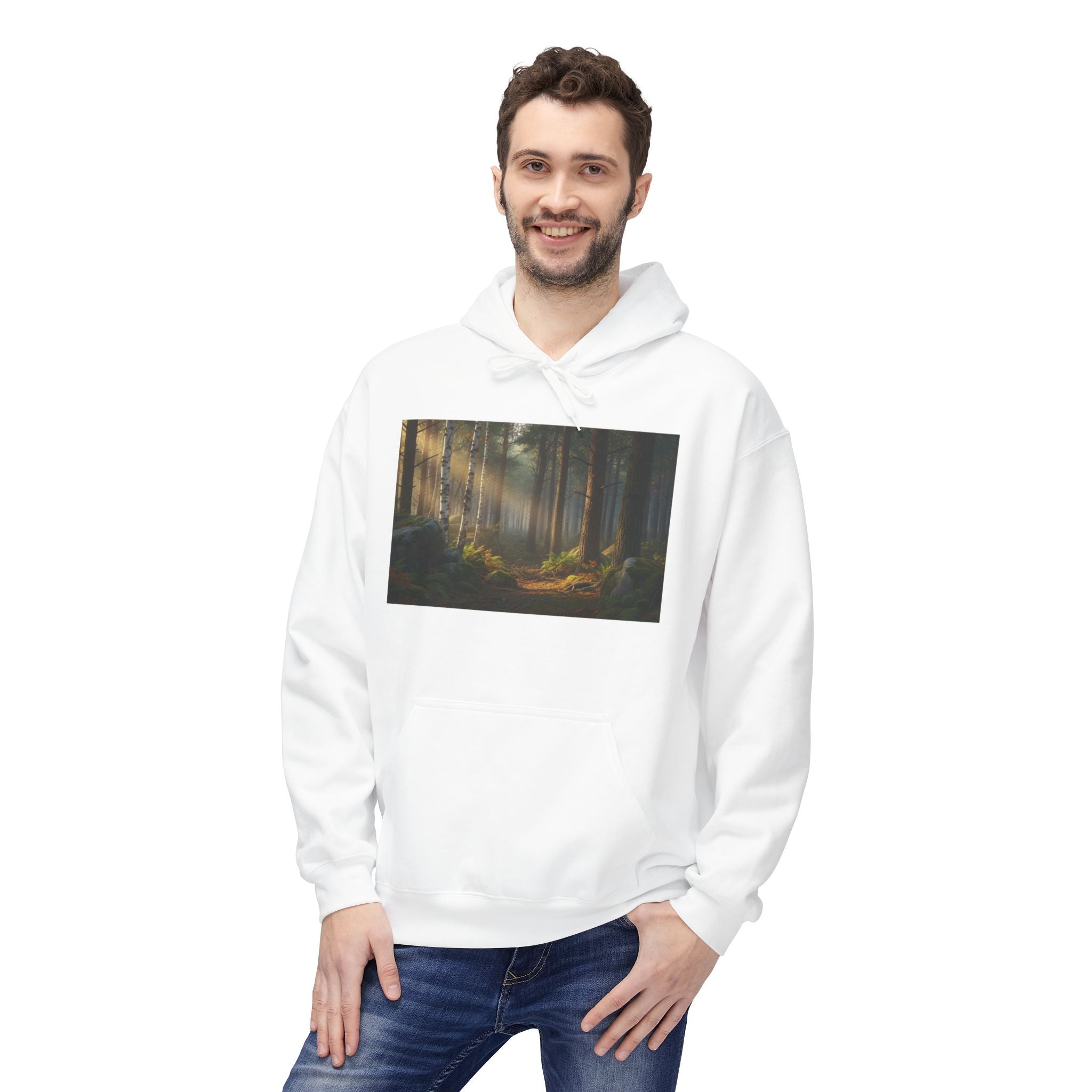 Forest Path Hoodie — Misty Woodland Scenic Sweatshirt