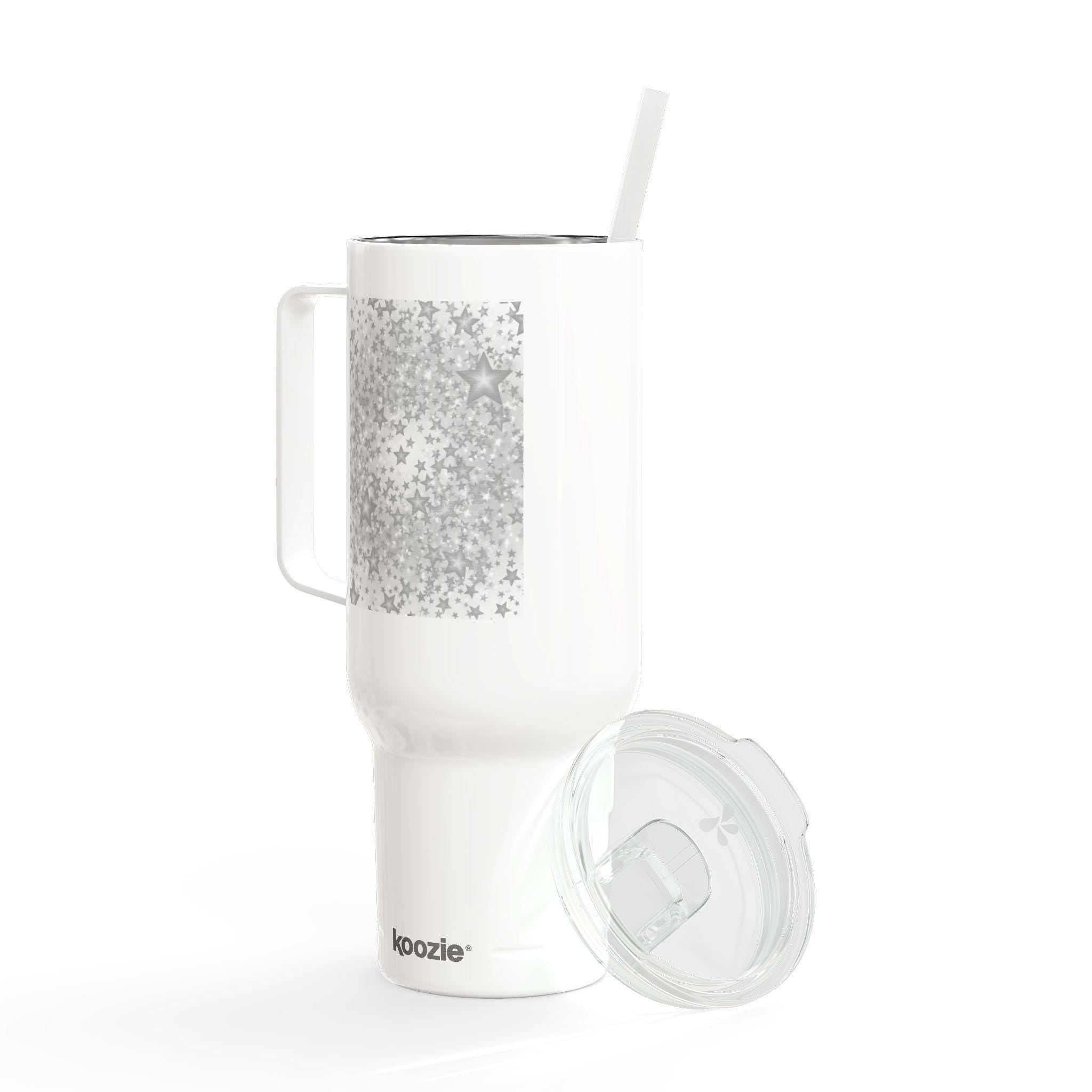 Silver Glitter Star Pattern Tumbler 40oz