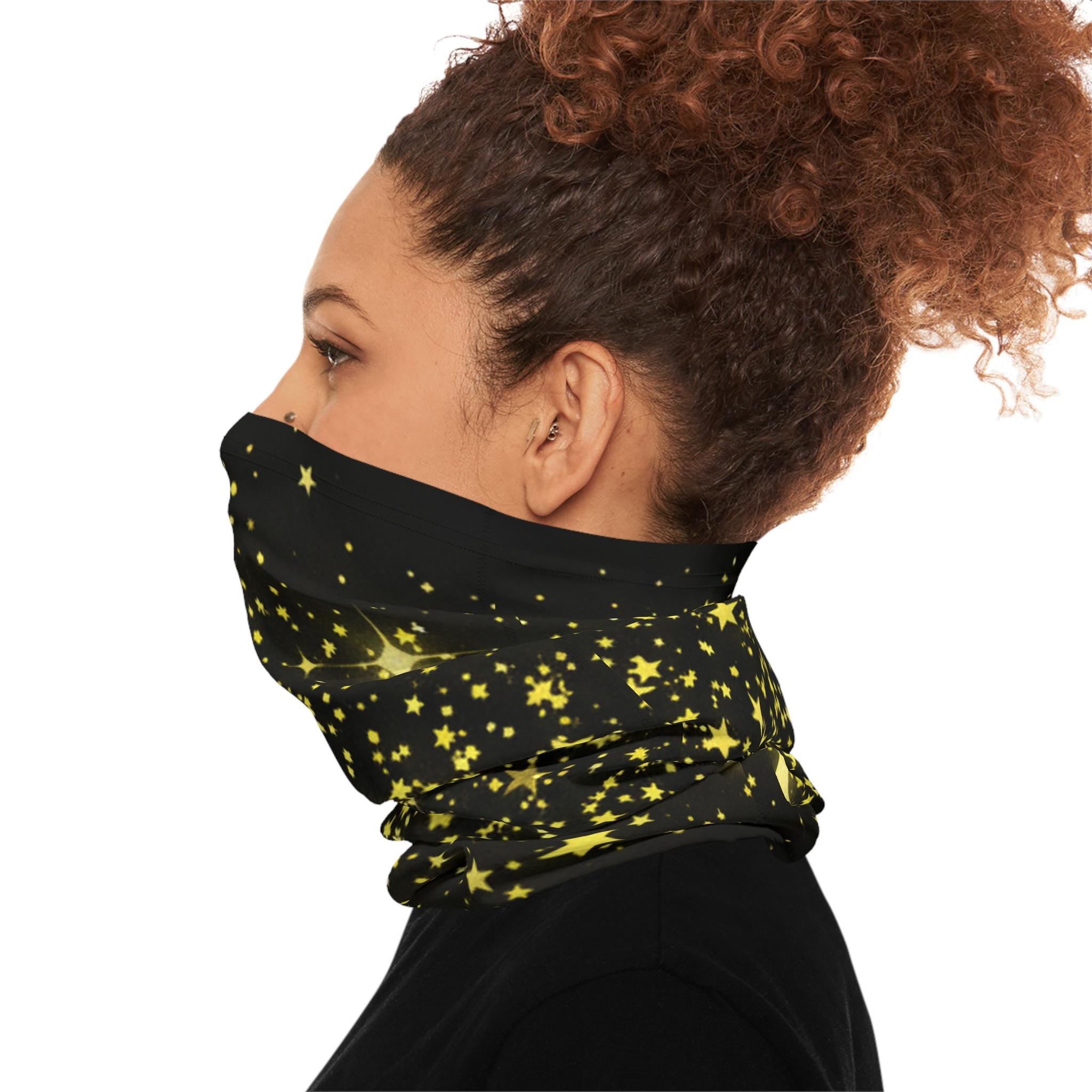 Pink Lip Print Neck Gaiter | Lipstick Kiss Face Tubular Scarf