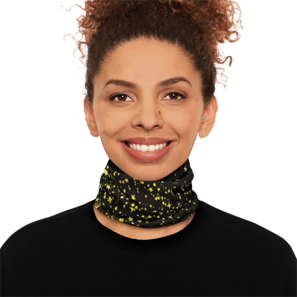Pink Lip Print Neck Gaiter | Lipstick Kiss Face Tubular Scarf