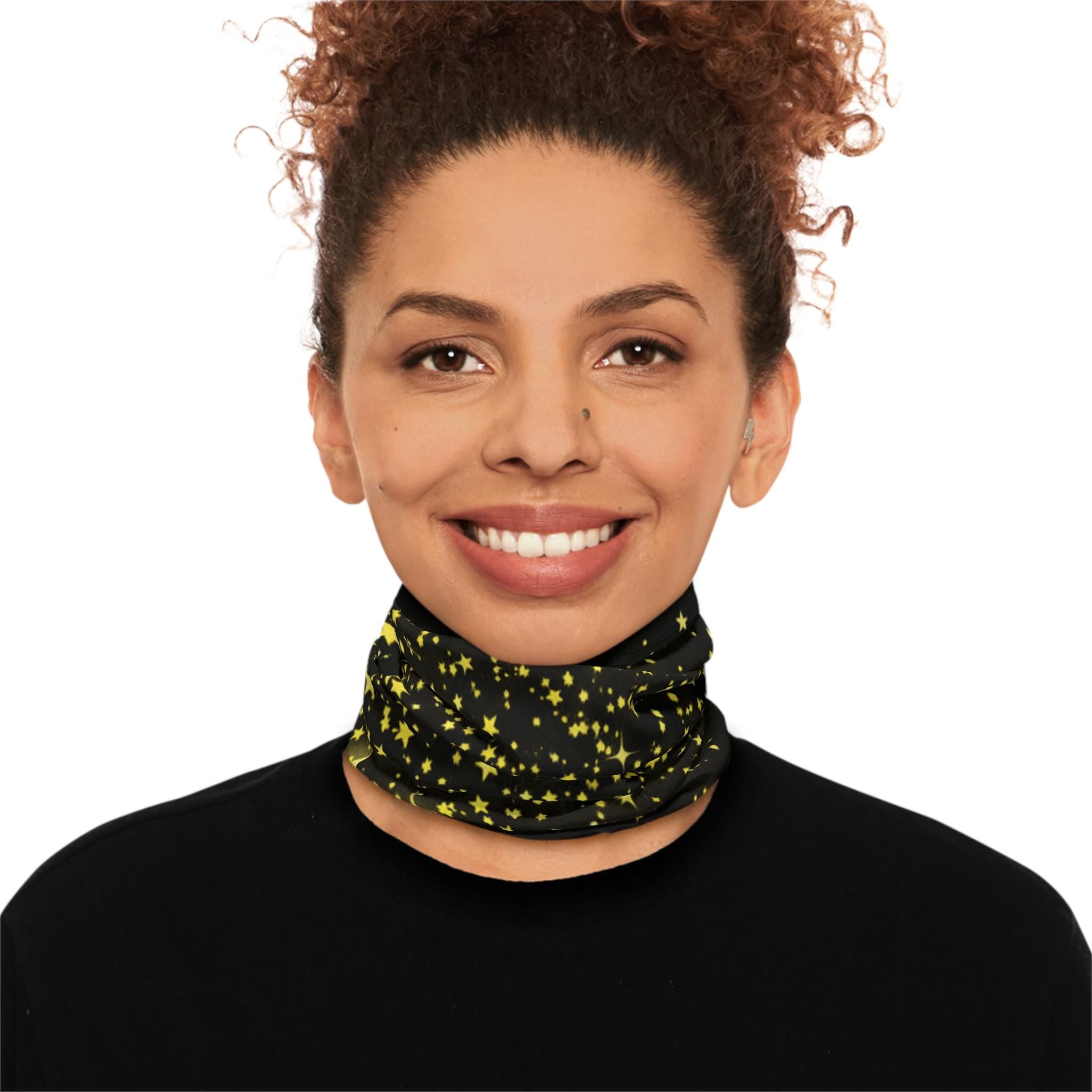 Pink Lip Print Neck Gaiter | Lipstick Kiss Face Tubular Scarf