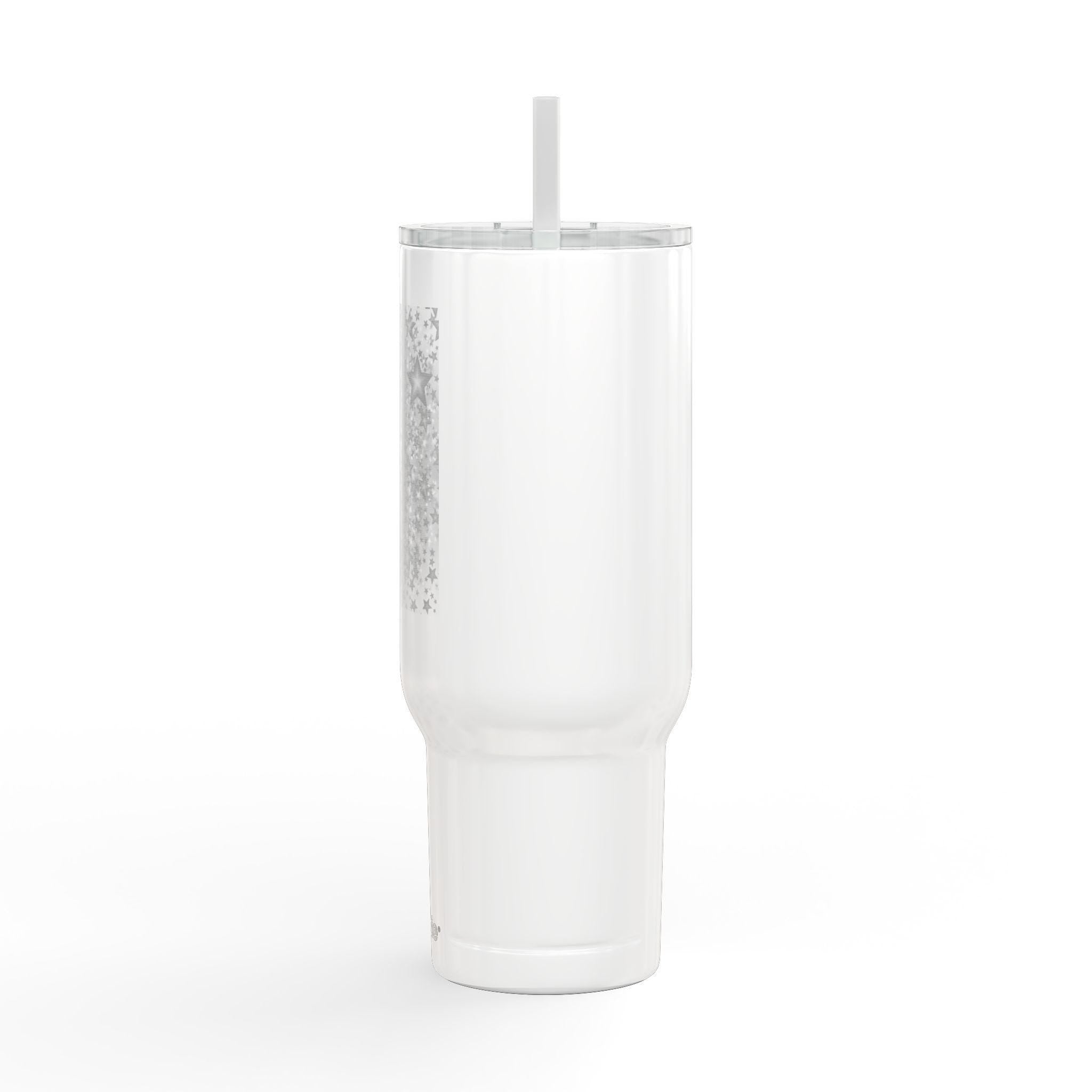 Silver Glitter Star Pattern Tumbler 40oz