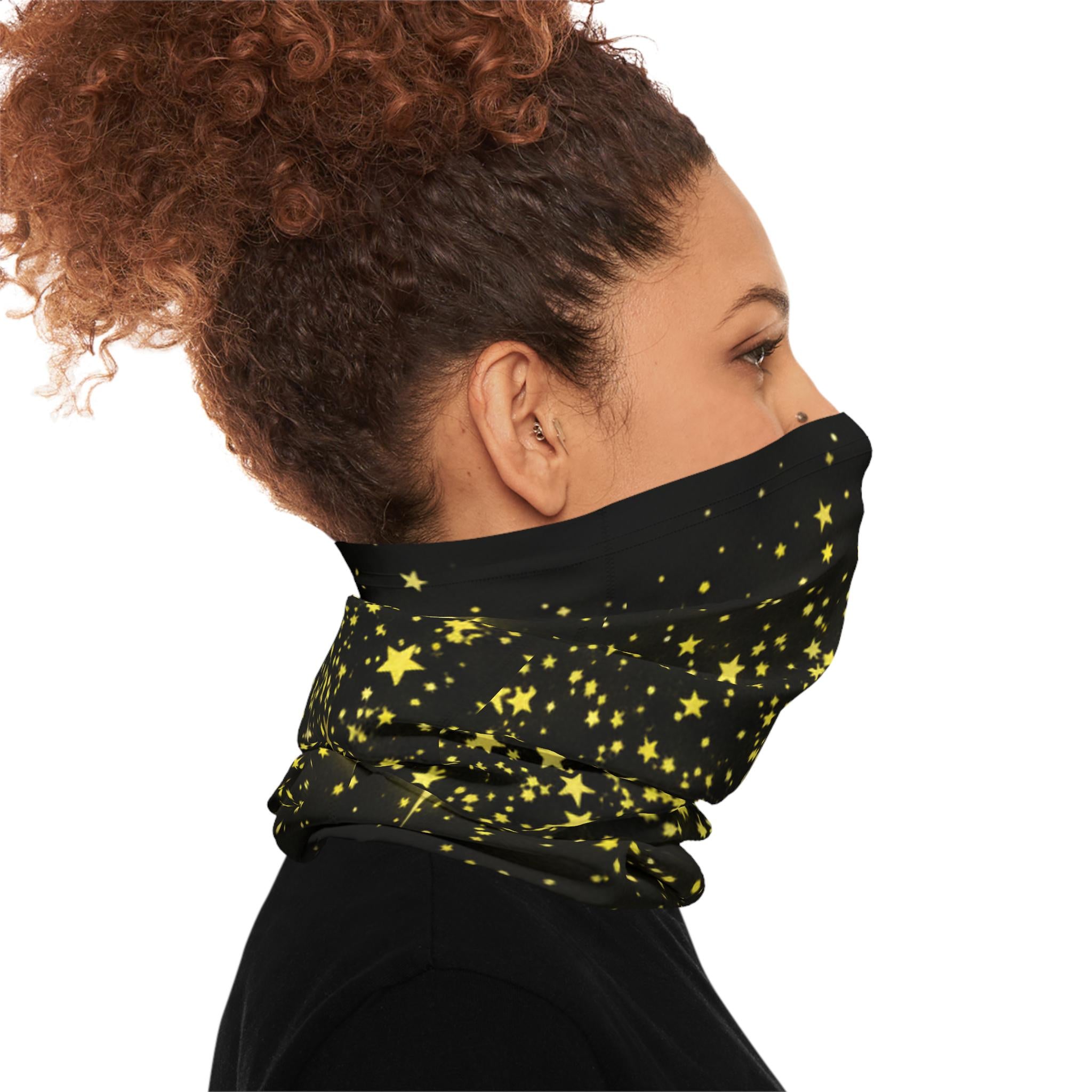 Pink Lip Print Neck Gaiter | Lipstick Kiss Face Tubular Scarf