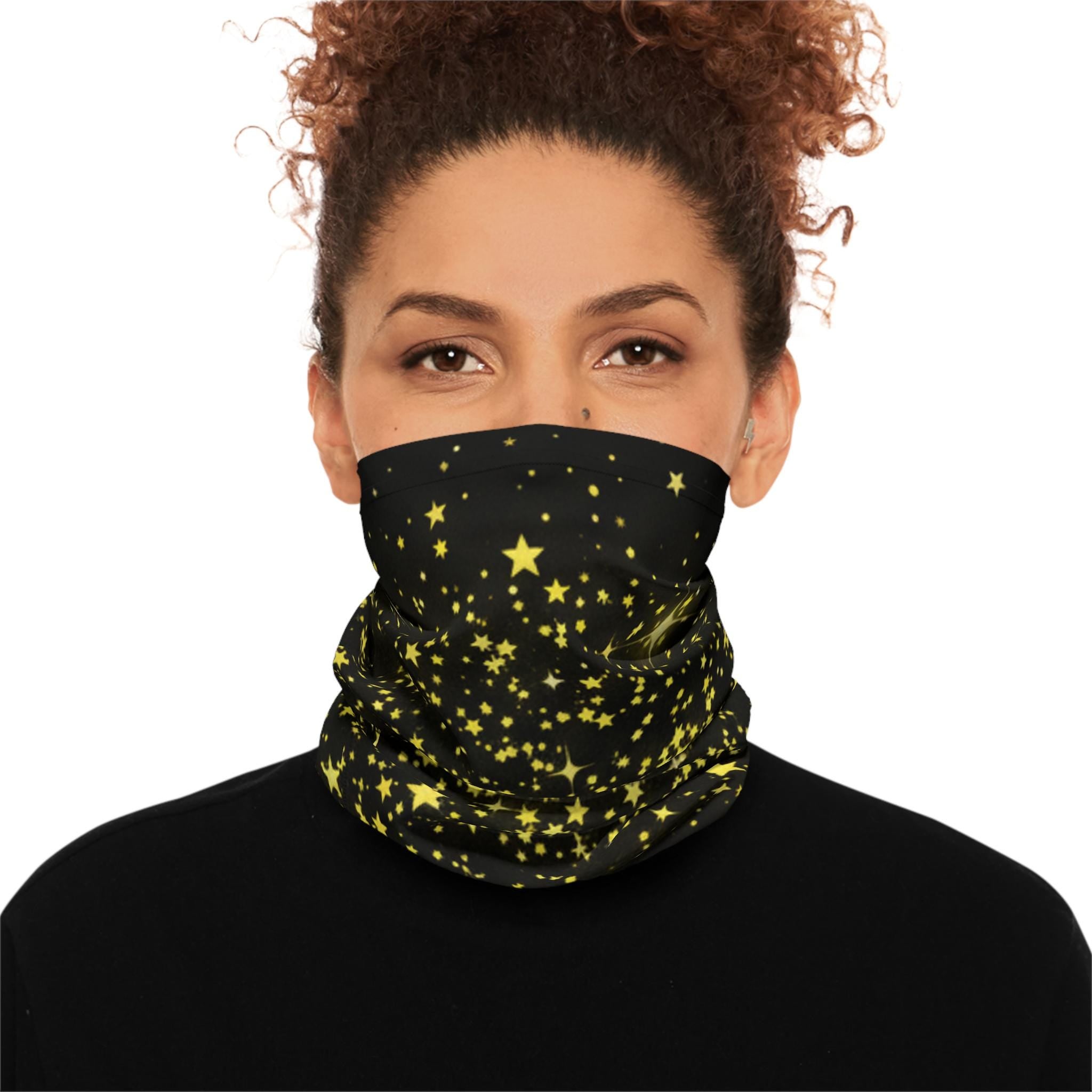 Pink Lip Print Neck Gaiter | Lipstick Kiss Face Tubular Scarf