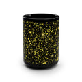 Gold Star Confetti Mug | Black Ceramic Mug