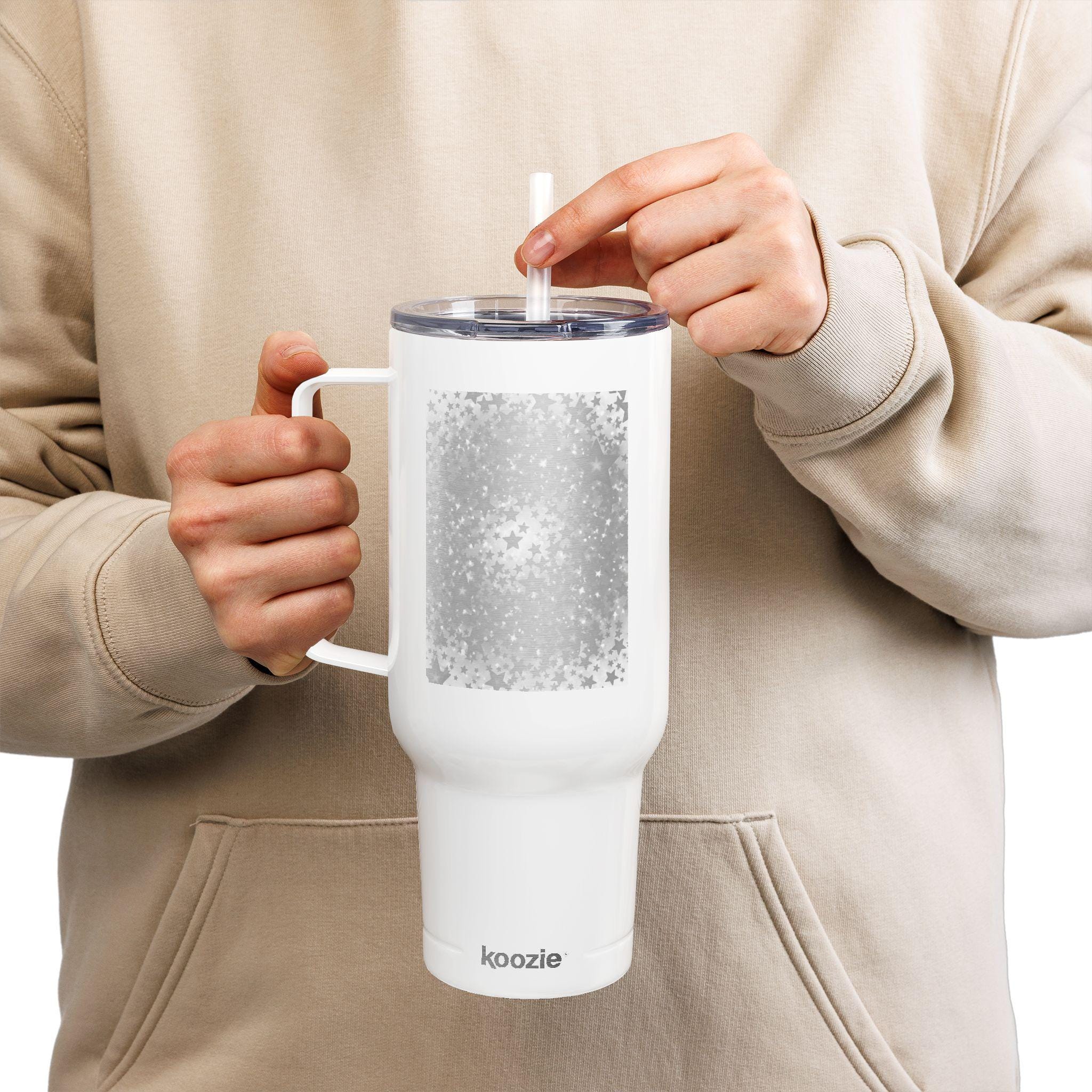 Silver Glitter Star Pattern Tumbler 40oz
