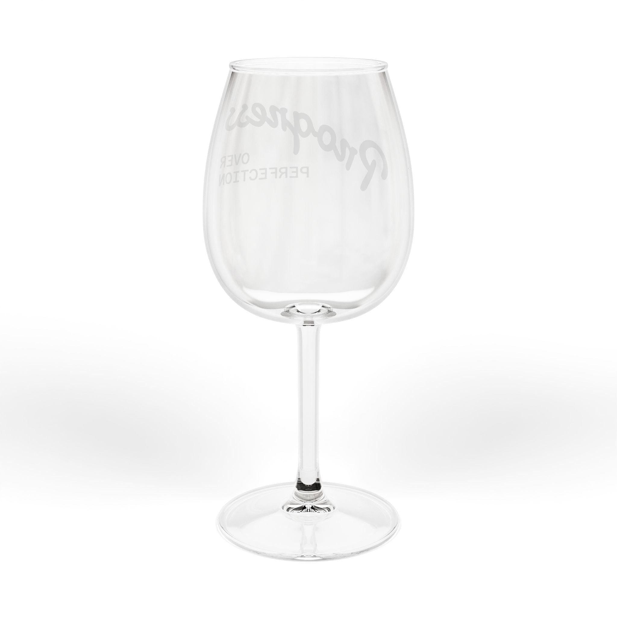 Progress Over Perfection Wine Glass | 12oz Motivational Stemware